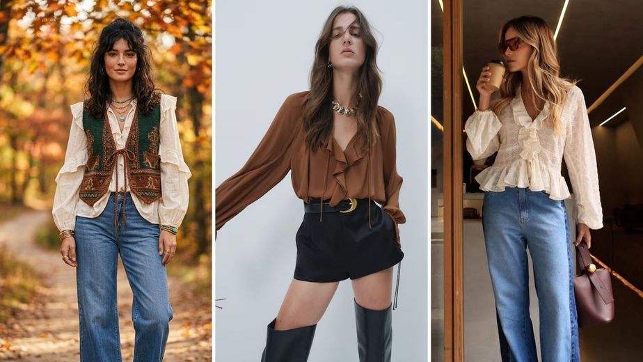 La blusa vintage de los años 70 que es tendencia en el otoño 2026 y se combina fácil con jeans
