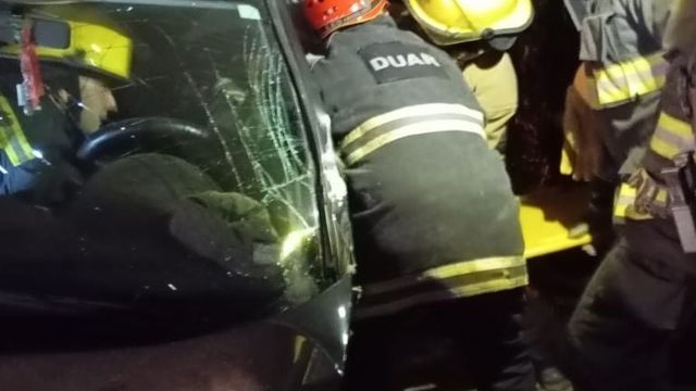 Fotos El Diario de CP. Un hombre quedó atrapado tras un fuerte choque múltiple sobre la Ruta 38 en Punilla