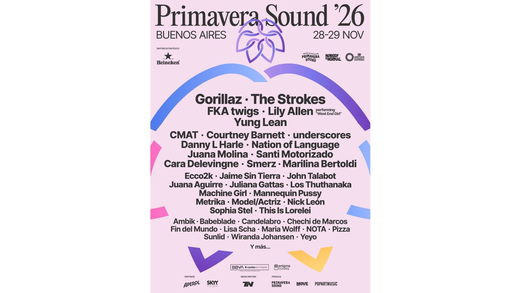 El line up completo del Primavera Sound 2026.