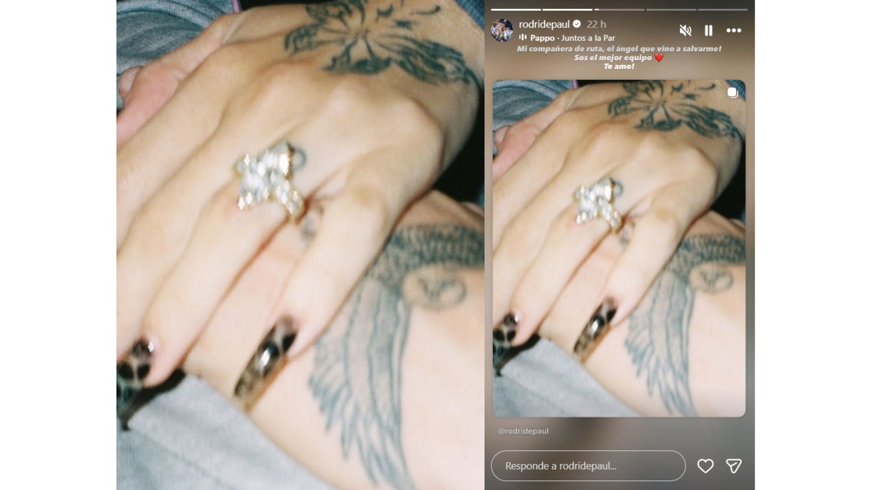 El anillo de compromiso que le dio Rodrigo de Paul a Tini Stoessel.
