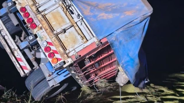 El camión involucrado en la tragedia en la Ruta 9.