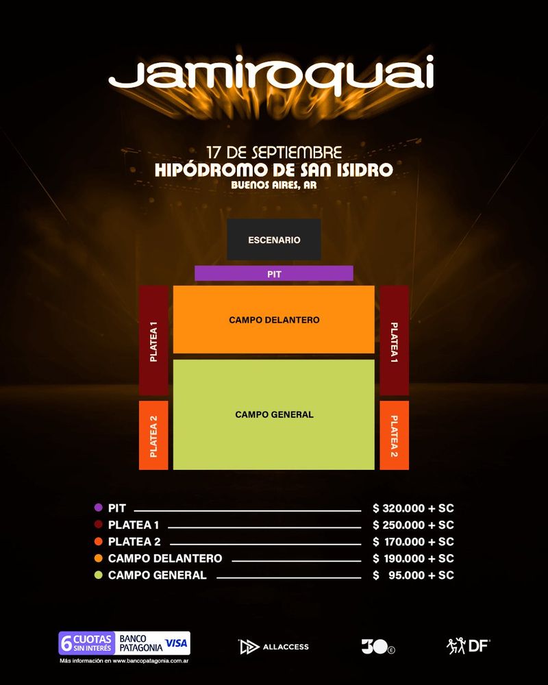 Jamiroquai en Argentina 2026: precios, ubicaciones y dónde comprar las entradas