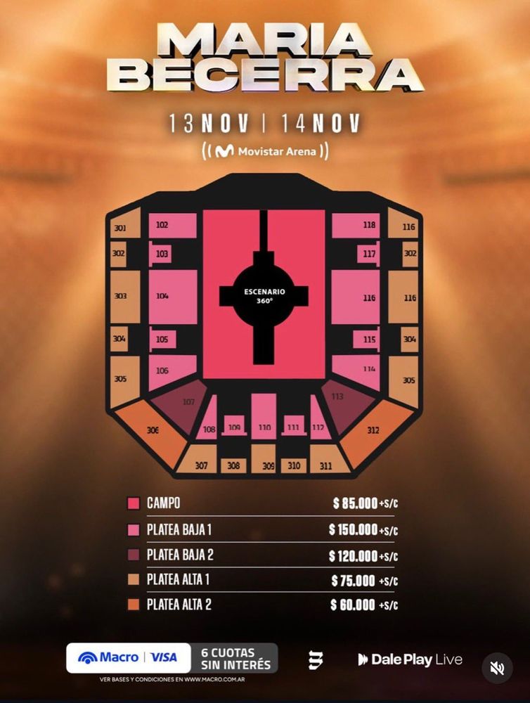 María Becerra en el Movistar Arena: precios de entradas y ubicaciones para el show 360° de Quimera