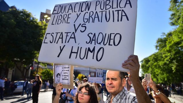 Marcha universitaria en Córdoba.