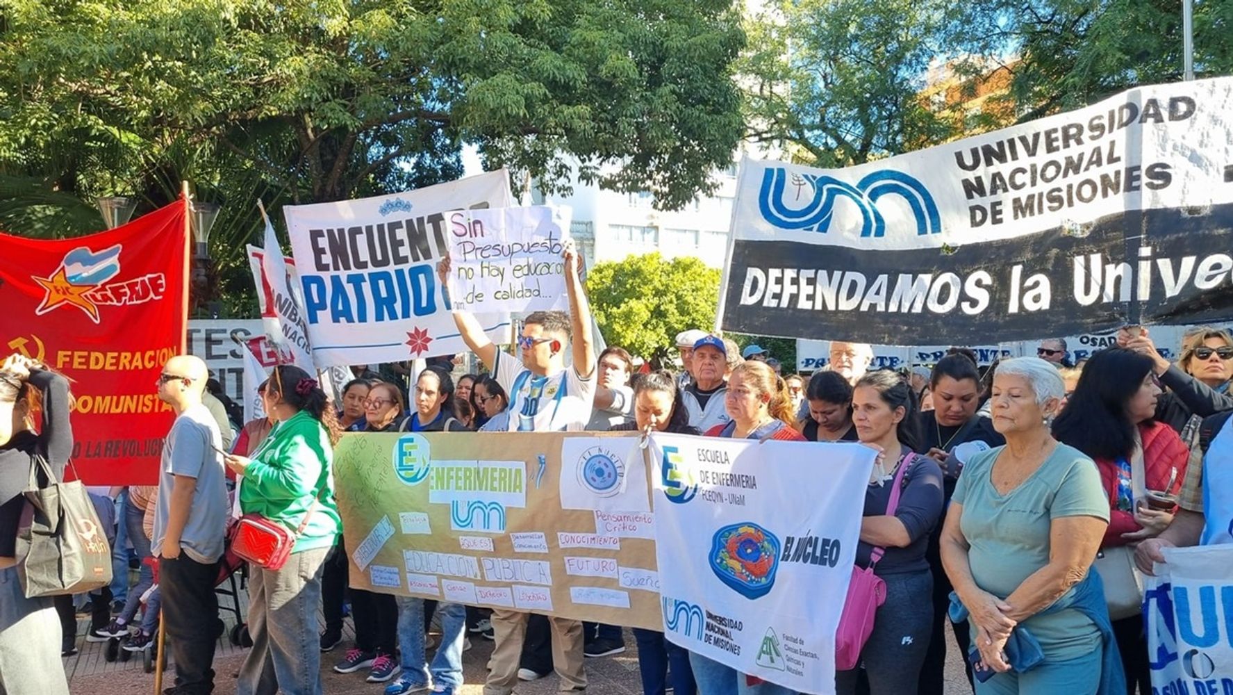 Multitudinaria marcha universitaria en Posadas en defensa de la educación pública.