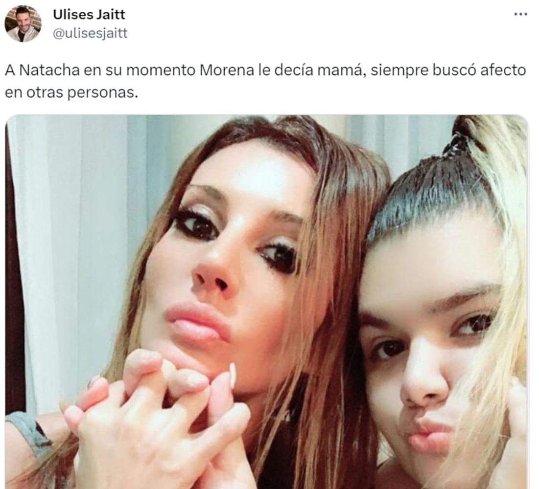Los mensajes de More Rial a Natacha Jaitt