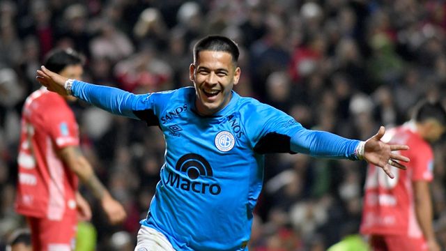 "Uvita" y un festejo Gigante. Anotó el empate para llegar a los penales, y Belgrano es finalista.