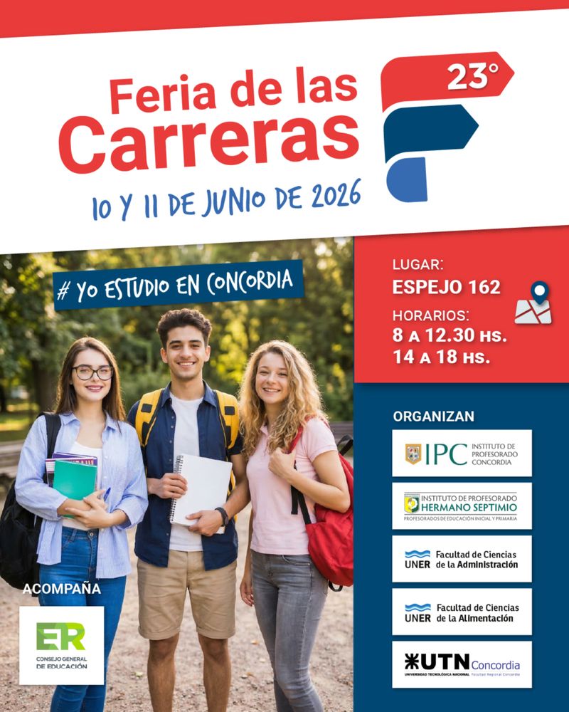 Concordia reunirá toda su oferta académica en una nueva edición de la Feria de las Carreras.