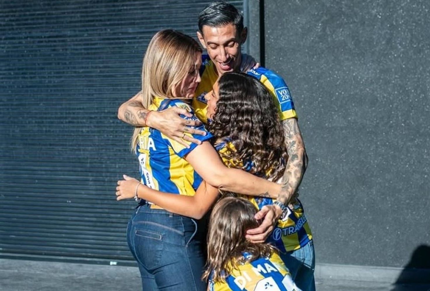Ángel Di María, Jorgelina Cardoso y sus hijas