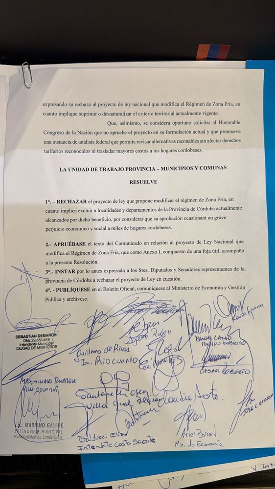 Rechazo a la reforma por parte de los 13 departamentos de Córdoba.