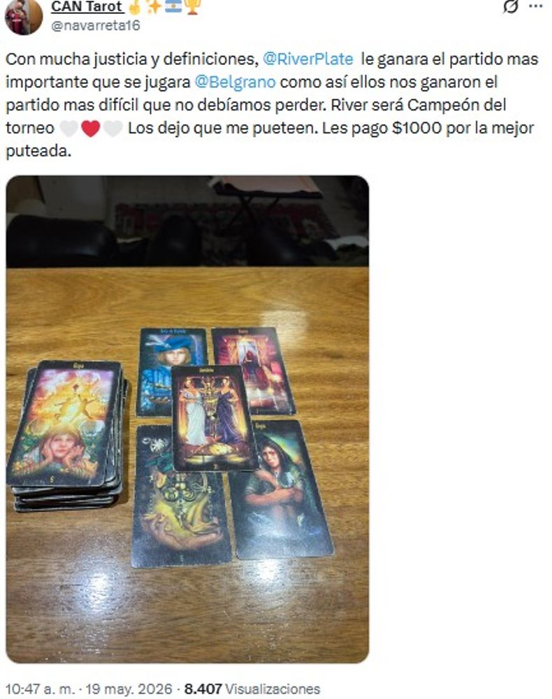 La predicción del conocido tarotista.