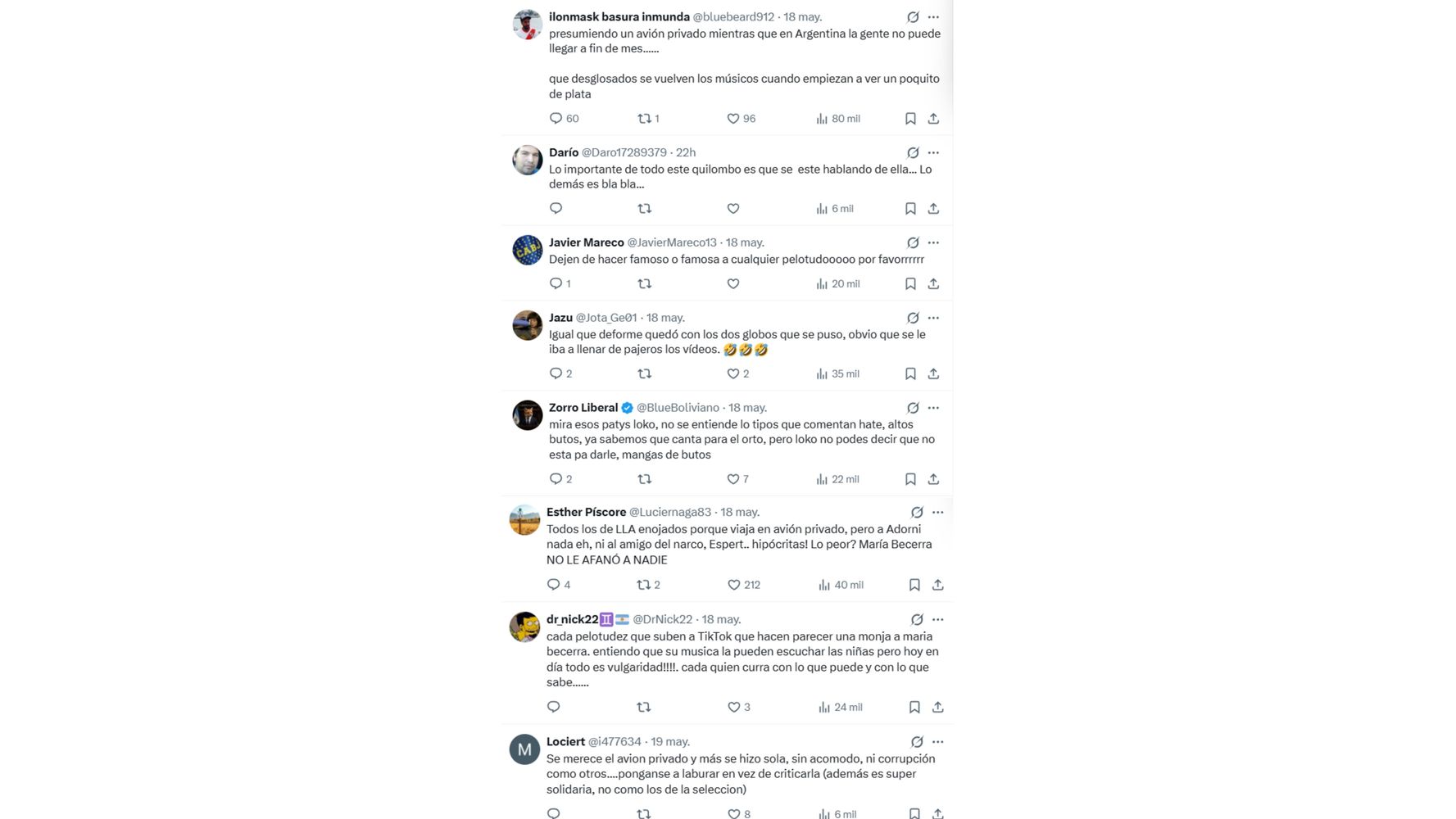 Los comentarios de los usuarios tras el video.