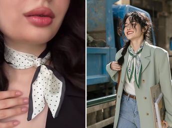 La forma elegante y vintage de usar el pañuelo en el cuello que es furor este otoño 2026