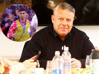 El particular gesto de Gonzalo Montiel con el Chiqui Tapia tras la final entre Belgrano y River
