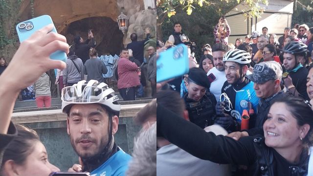 Ulises Bueno en la Gruta de la Virgen de Lourdes.