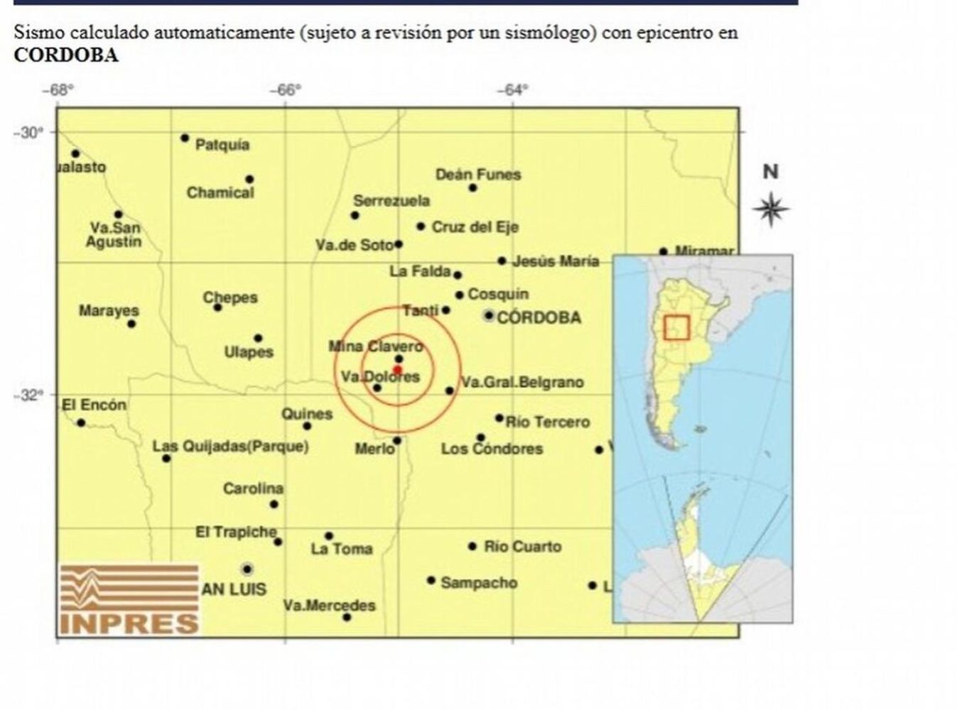 Temblor en Córdoba en medio de los festejos por Belgrano.