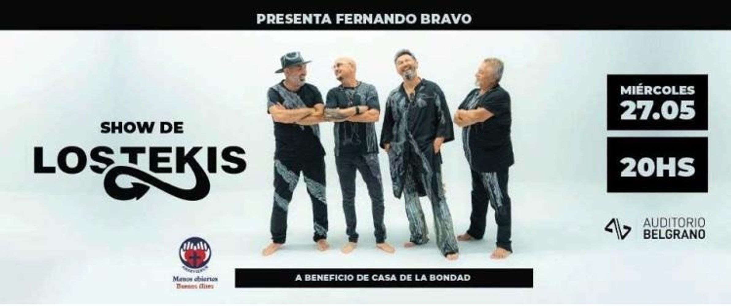 Los Tekis cantan este miércoles en Buenos Aires a beneficio del centro de cuidados paliativos "Casa de la Bondad" de la fundación Manos Abiertas.