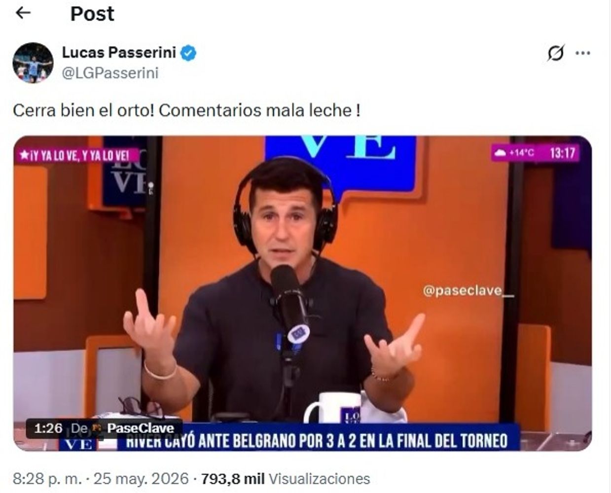 La respuesta de Passerini.