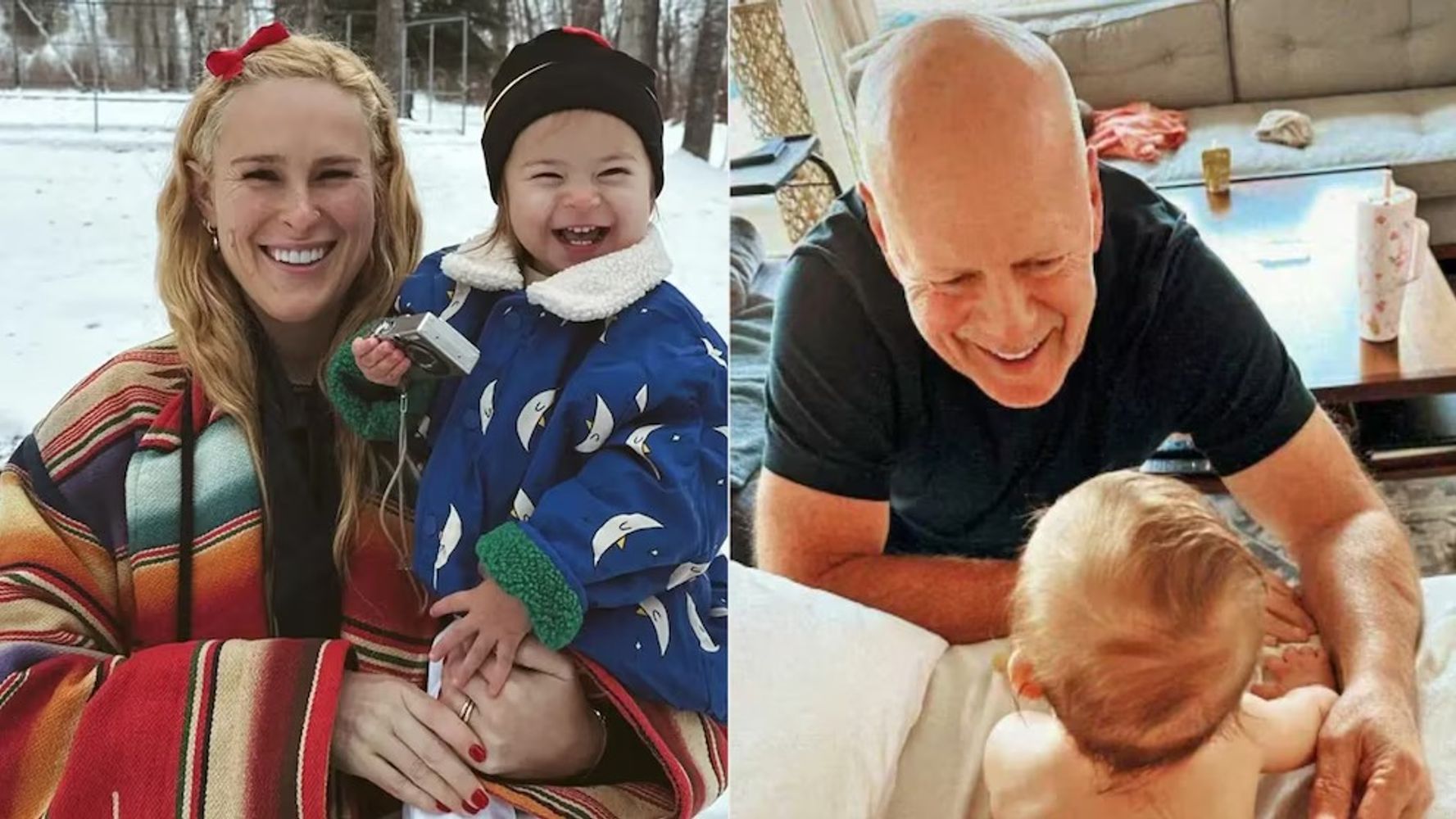 Bruce Willis junto a su hija y nieta.