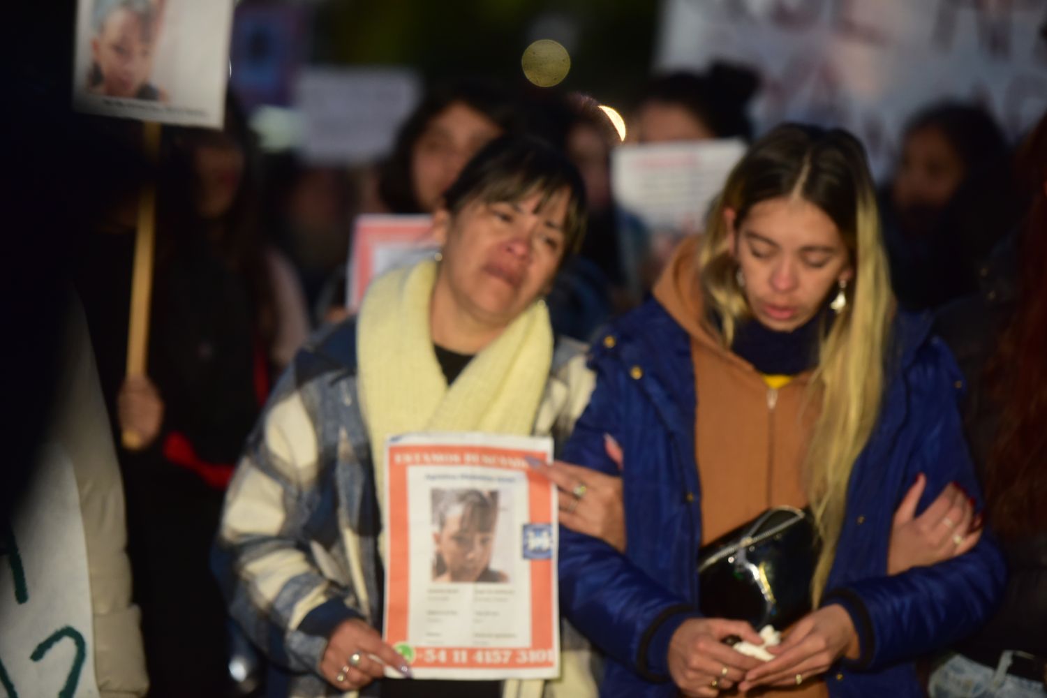 Marcha por la desaparición de Agostina Vega en Córdoba.