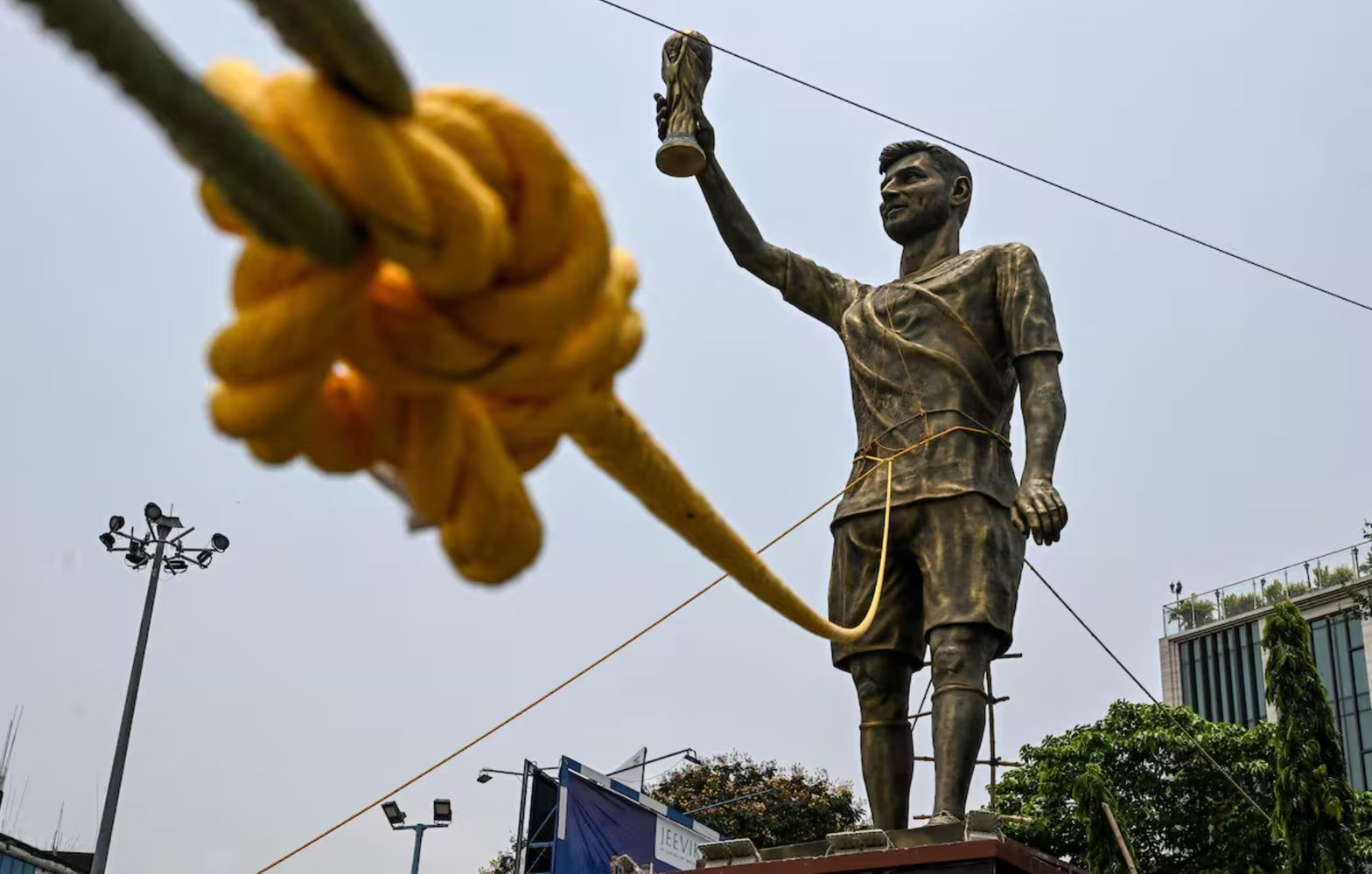 Estatua de Messi en India