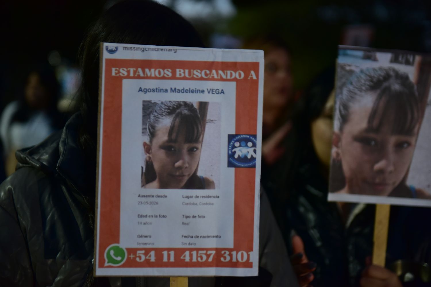 Marcha por la desaparición de Agostina Vega en Córdoba. 