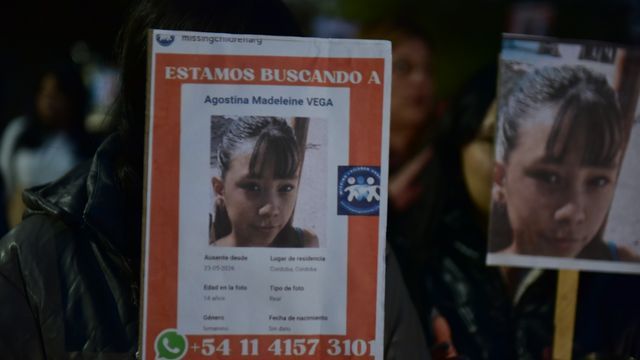 Marcha por la desaparición de Agostina Vega en Córdoba.