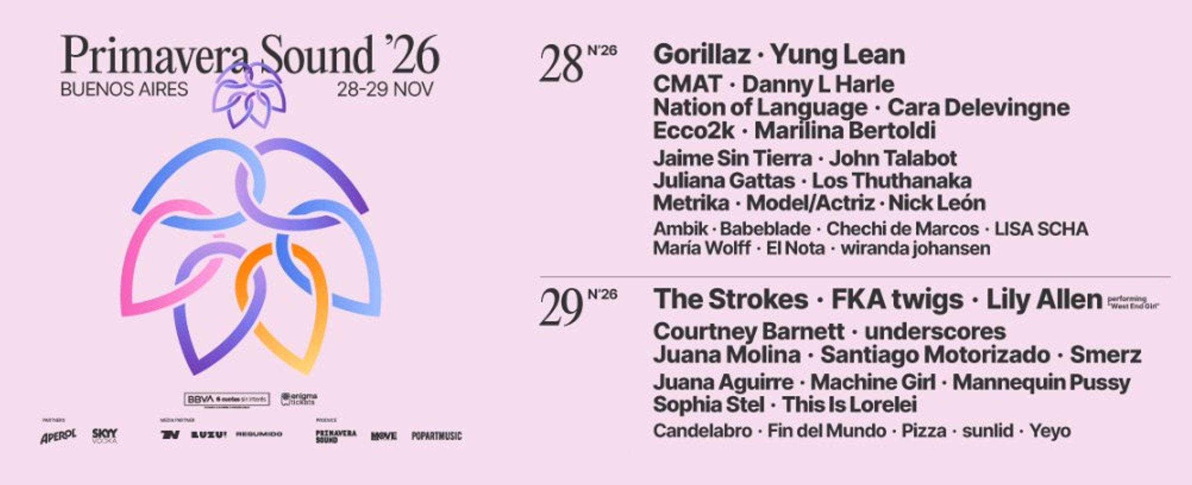Primavera Sound Buenos Aires 2026: lineup por día, precios de entradas y dónde comprarlas
