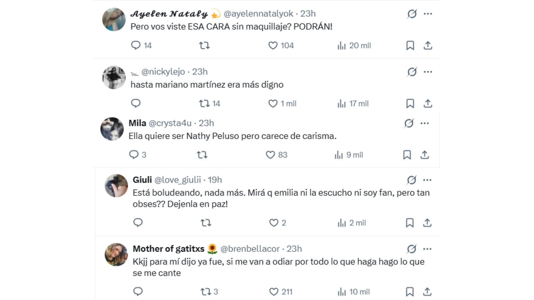 Los comentarios en las redes.