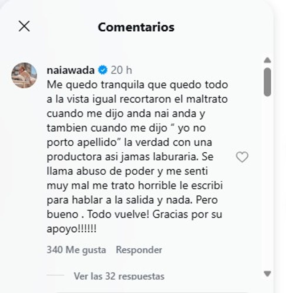 Nai Awada hizo su descargo