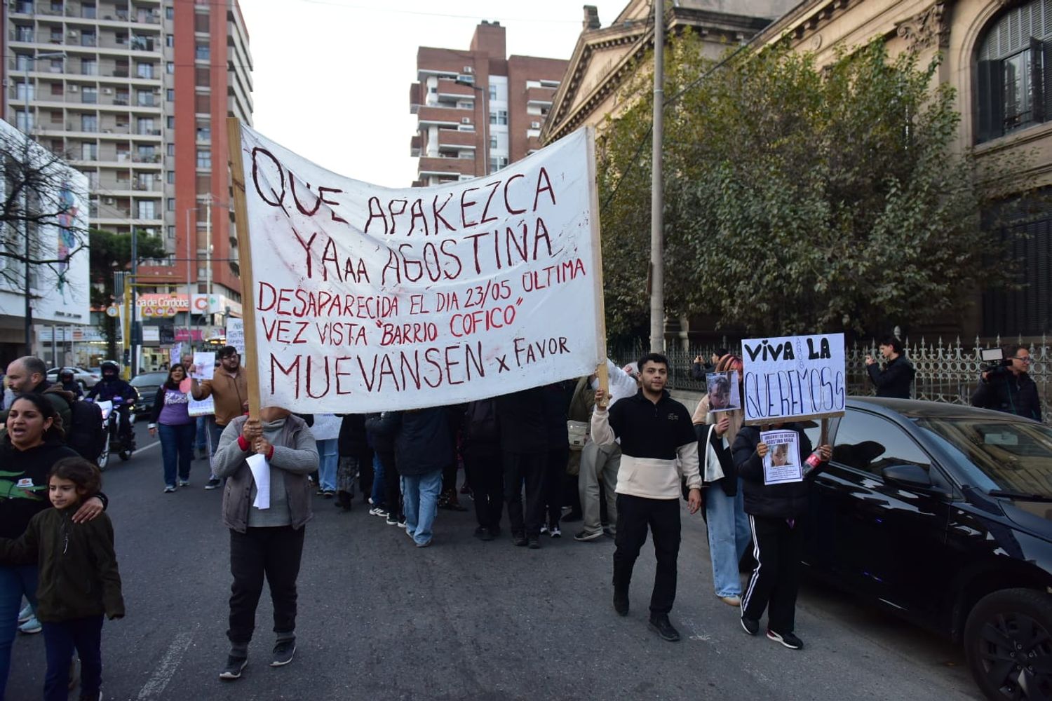 Marcha por la desaparición de Agostina Vega en Córdoba.