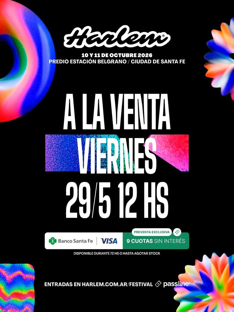 Harlem Festival 2026 en Santa Fe: precios y dónde comprar las entradas con descuentos y cuotas sin interés