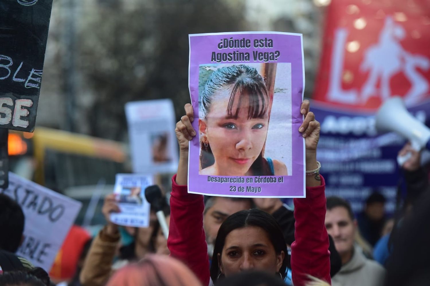 Marcha por la desaparición de Agostina Vega en Córdoba. 