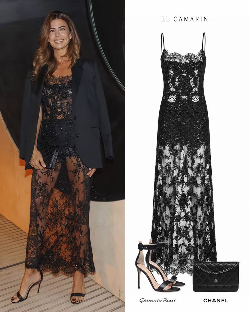 Juliana Awada sorprendió con un look total black de encaje y el accesorio Chanel se llevó todos los likes