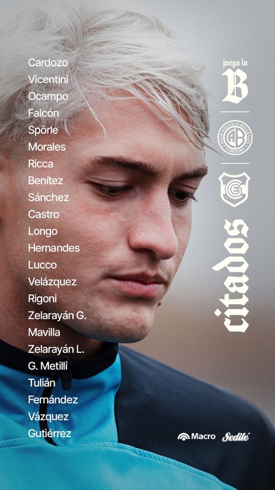 Citados de Belgrano para el partido ante Gimnasia de Jujuy por Copa Argentina