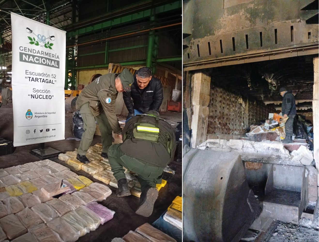 Las drogas traídas a Jujuy para su destrucción fueron decomisadas por los efectivos de los Escuadrones de la GNA desplegados en la provincia de Salta.