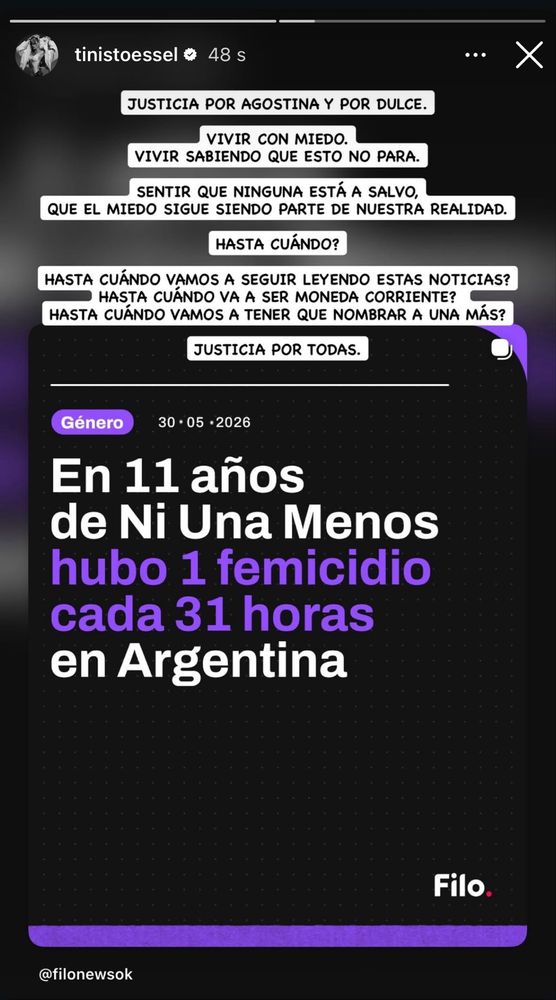 "Justicia por todas": Tini Stoessel y Emilia Mernes se unieron en un reclamo urgente tras el femicidio de Agostina