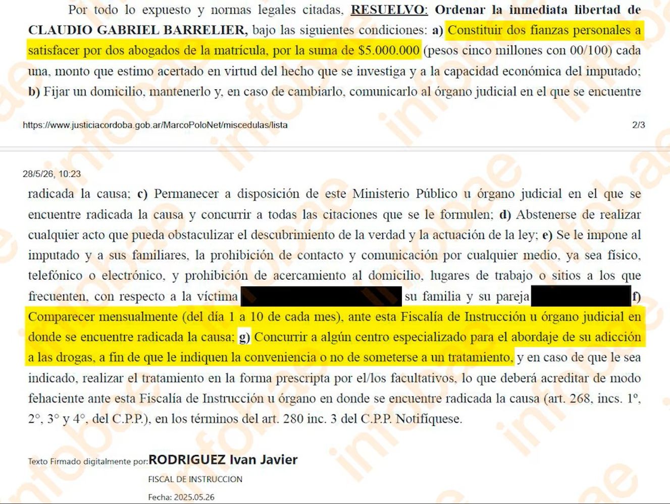 La resolución que dejó libre a Barrelier en 2025