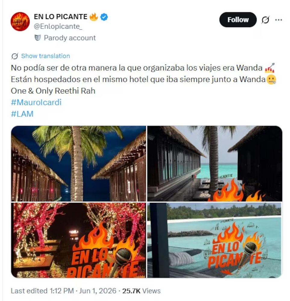 El hotel donde se hospedaron Icardi y la China es el mismo donde iba Wanda con el futbolista.