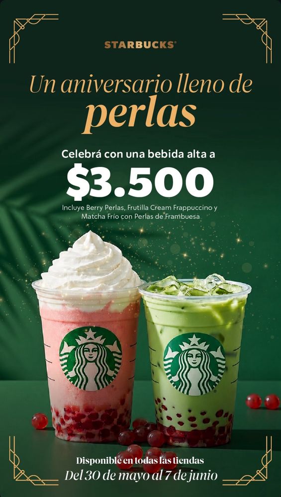La oferta de una bebida por $3.500.