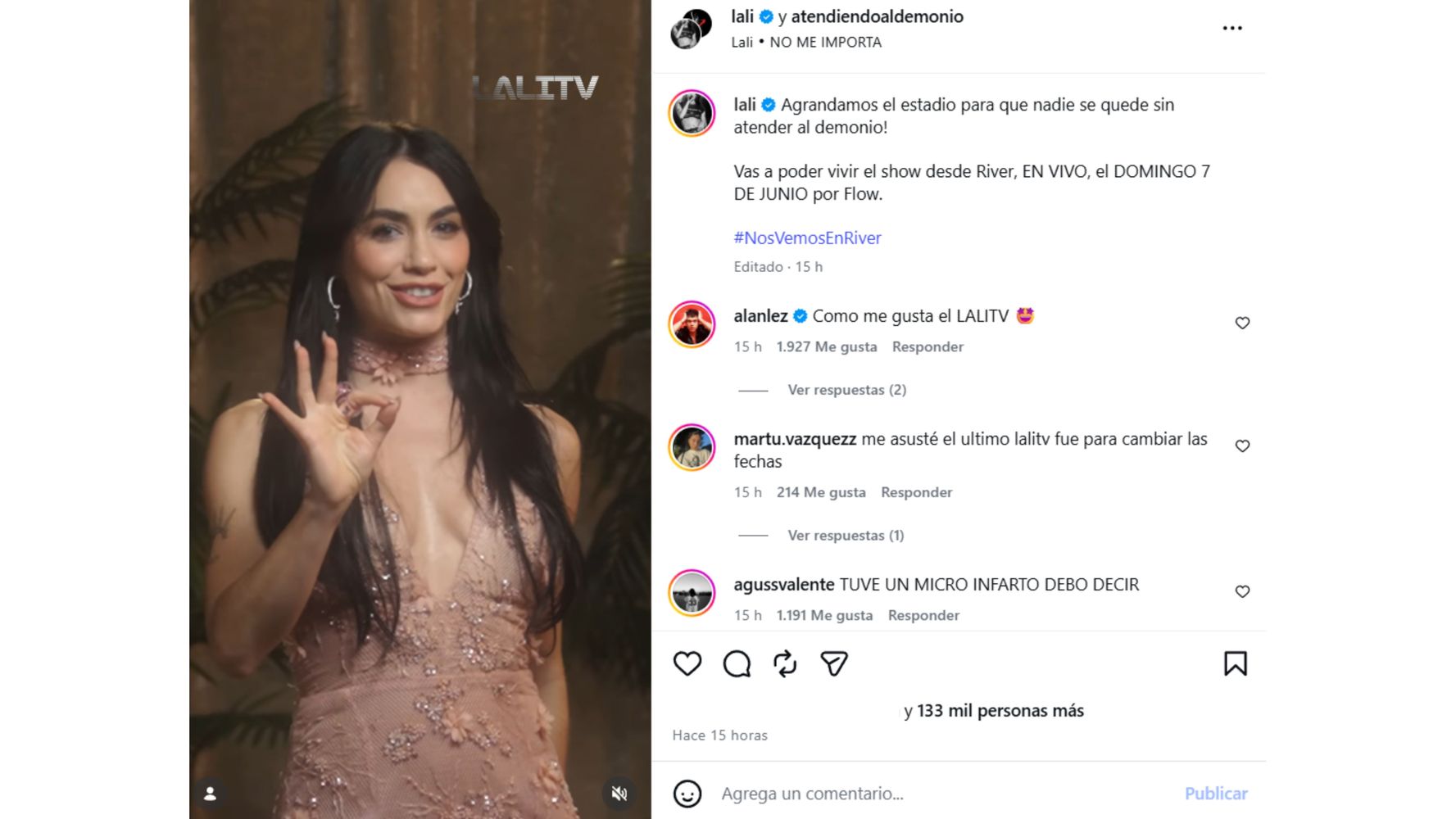 El anuncio de la cantante.