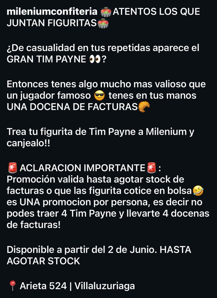 Álbum del Mundial 2026: si tenés la figurita de Tim Payne repetida, una panadería te la cambia por una docena de facturas