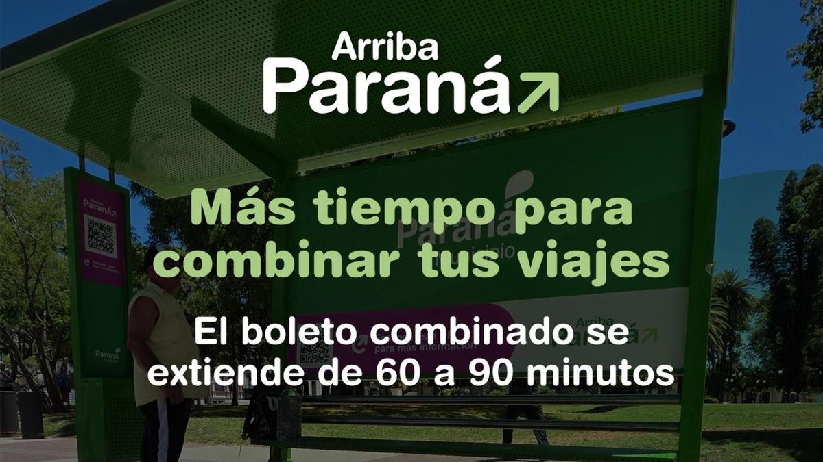 Paraná amplió el tiempo del boleto combinado: ahora habrá 90 minutos para hacer transbordos