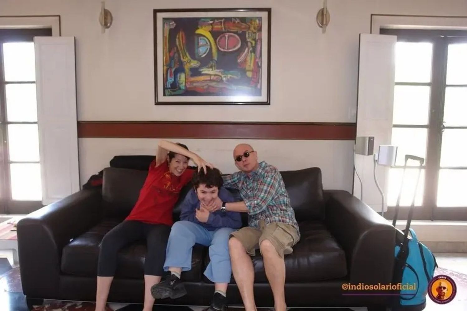Indio Solari y su hijo