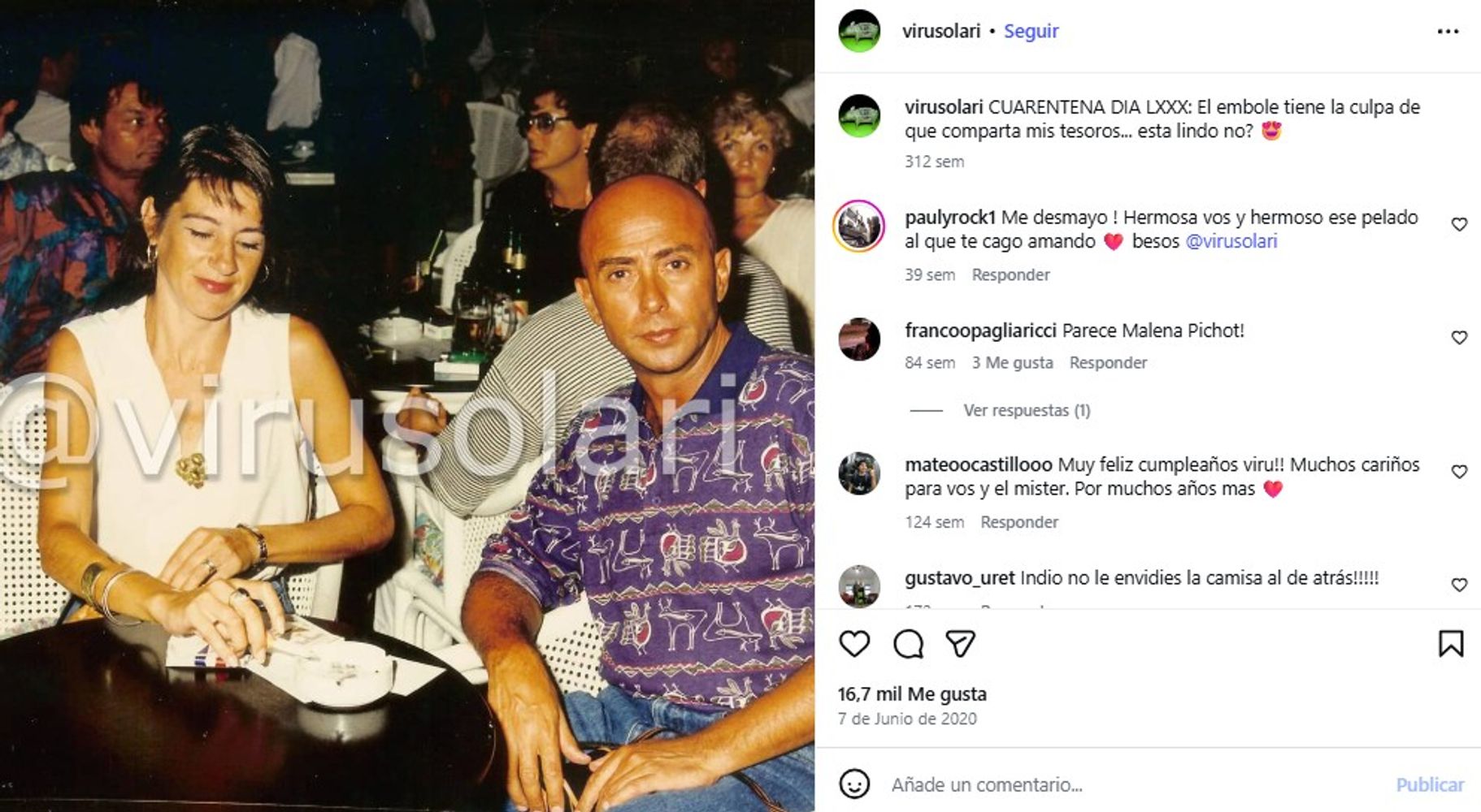 Quién es Virginia Mones Ruiz, la compañera inseparable del Indio Solari: su historia de amor de más de 40 años
