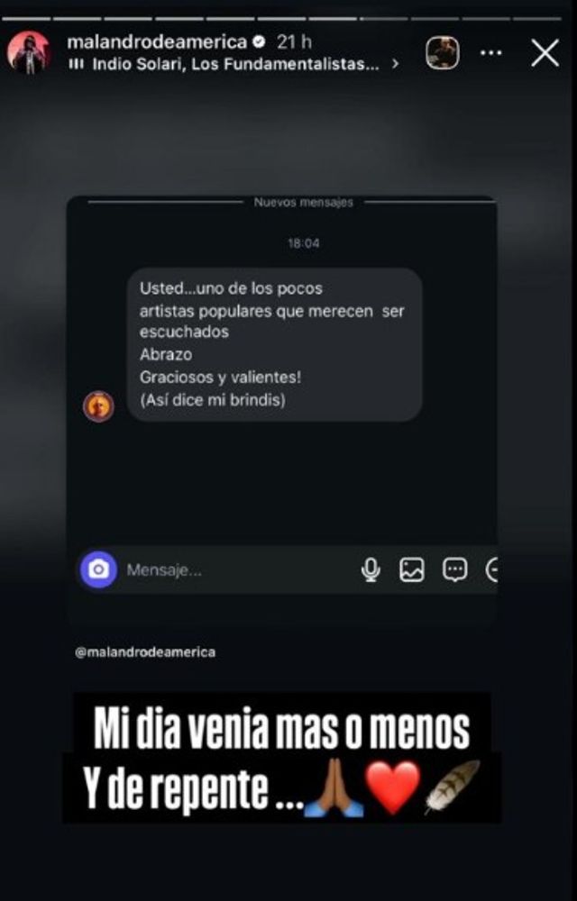 El conmovedor último mensaje del Indio Solari para el Malandro de América: el apoyo al rap argentino