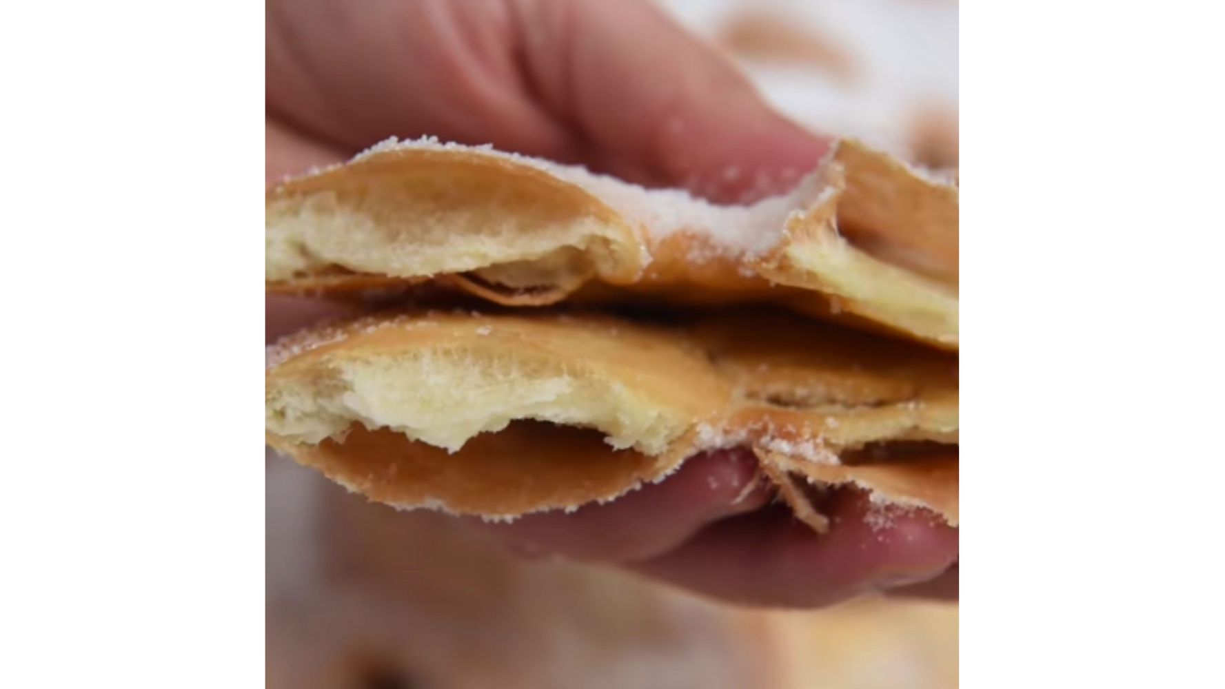 Así quedan las tortas fritas por dentro.