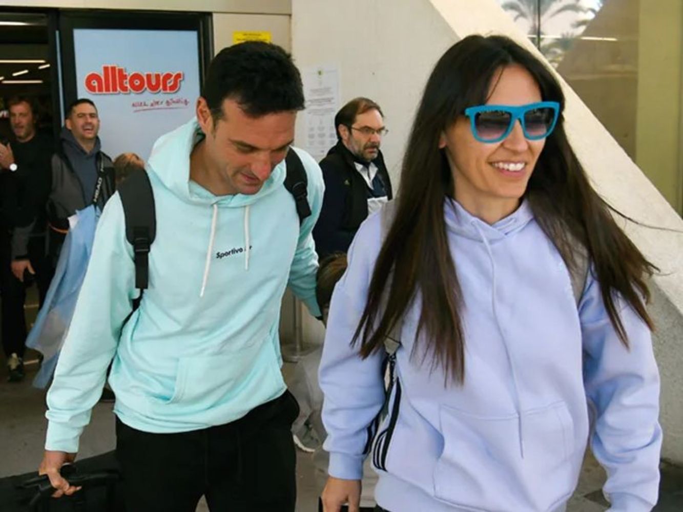Lionel Scaloni y Elisa Montero