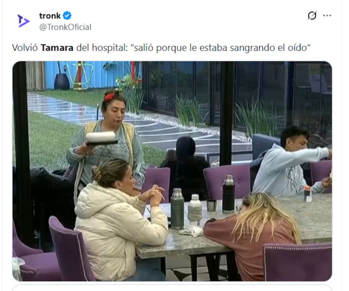 Tamara Paganini abadonó Gran Hermano 