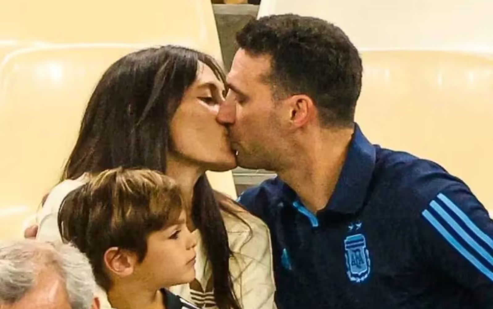 Lionel Scaloni y Elisa Montero